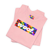 Woof. | Rainbow Check Pride T-shirt