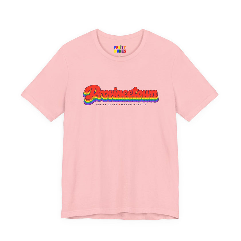 Provincetown Gay Pride | Retro Rainbow Massachusetts T-shirt