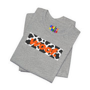 Woof. | Orange Cow Pride T-shirt