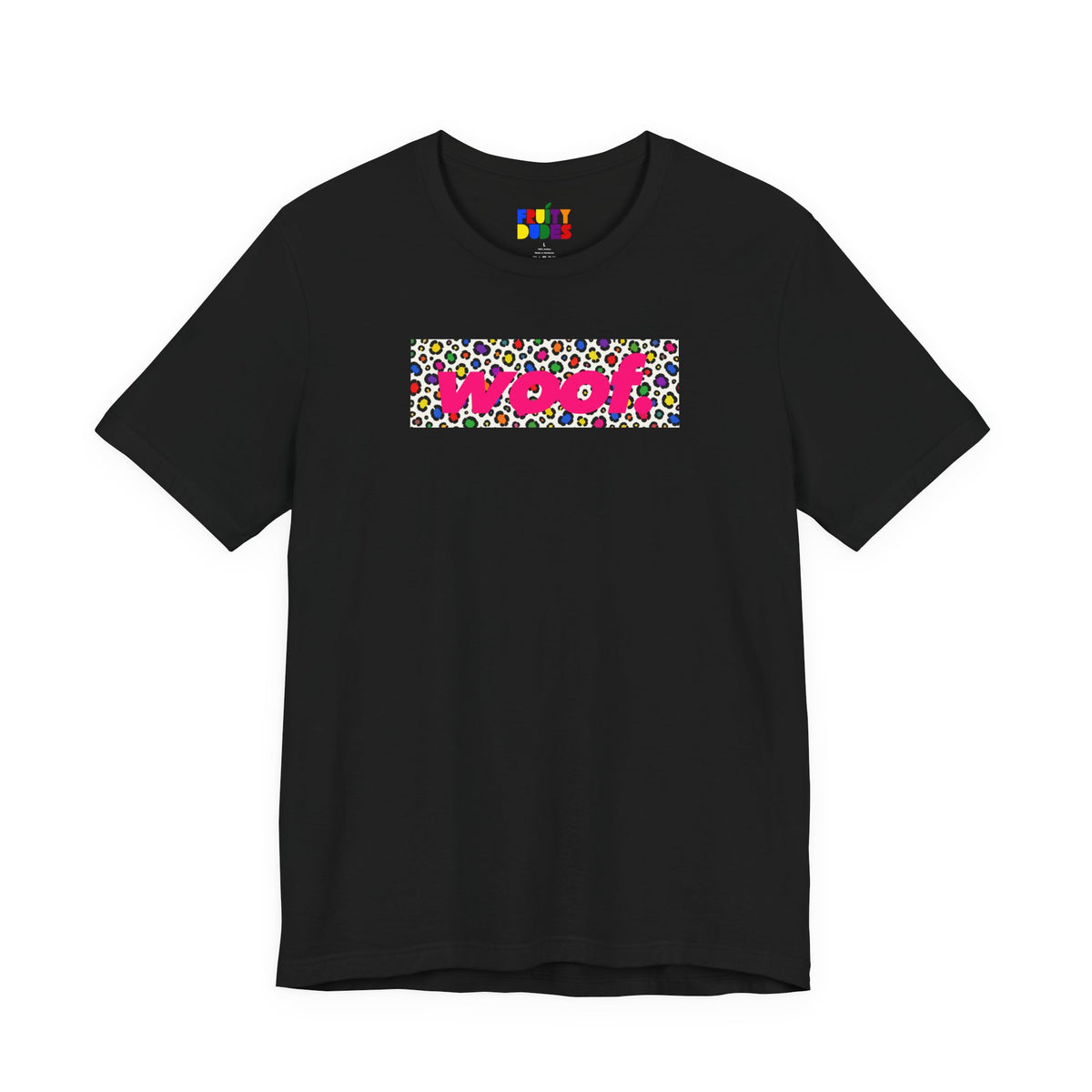 Woof. | Rainbow Leopard Print Gay Pride T-shirt