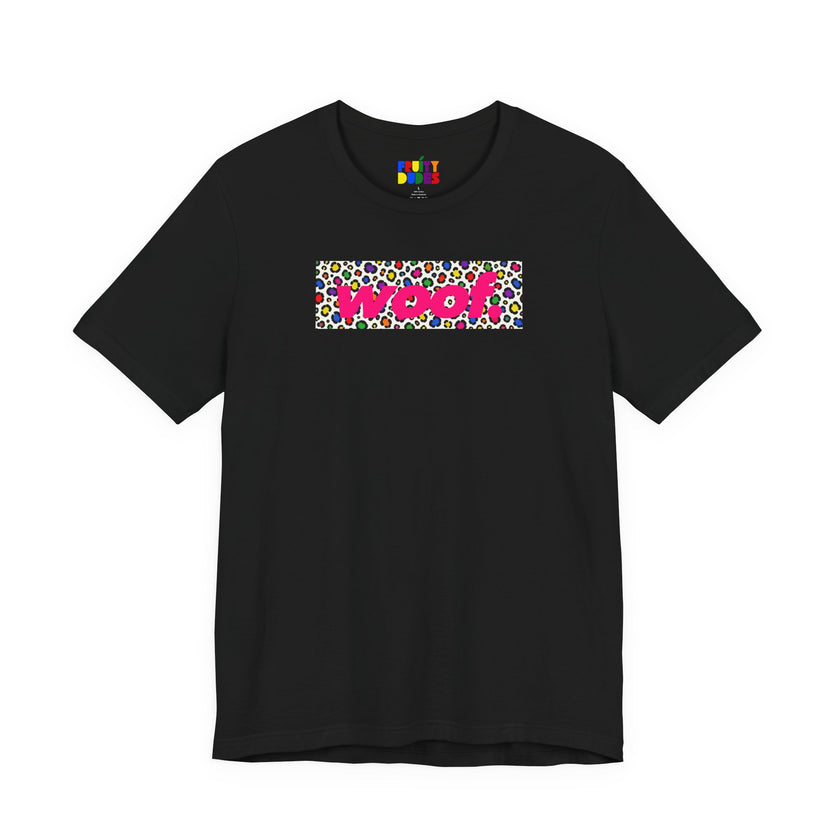 Woof. | Rainbow Leopard Print Gay Pride T-shirt