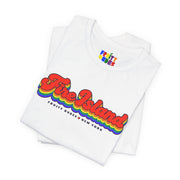 Fire Island Gay Pride | Retro Rainbow New York T-shirt