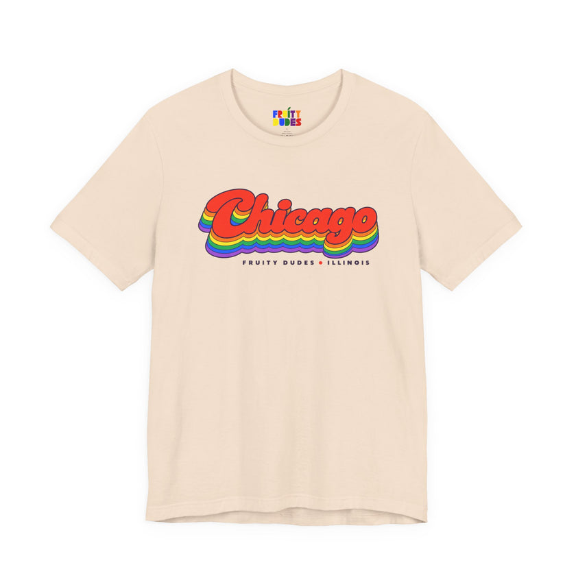 Chicago Gay Pride | Retro Rainbow Illinois T-shirt