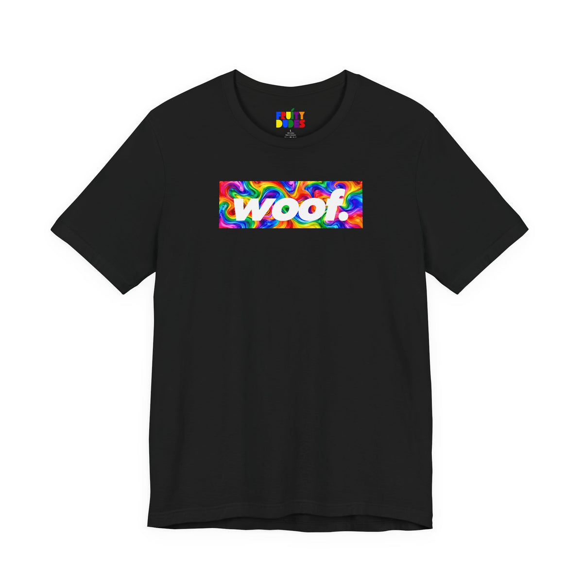 Woof. | Psychedelic Rainbow Swirl Pride T-shirt