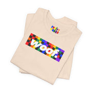 Woof. | Rainbow Check Pride T-shirt