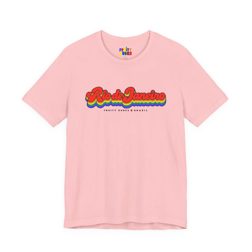 Rio de Janeiro Gay Pride | Retro Rainbow Brazil T-shirt