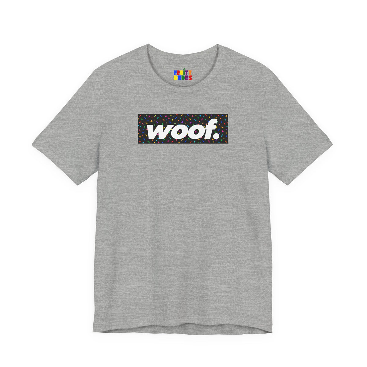 Woof. | Confetti Brights Pride T-shirt
