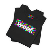 Woof. | Neon Happy Pride T-shirt