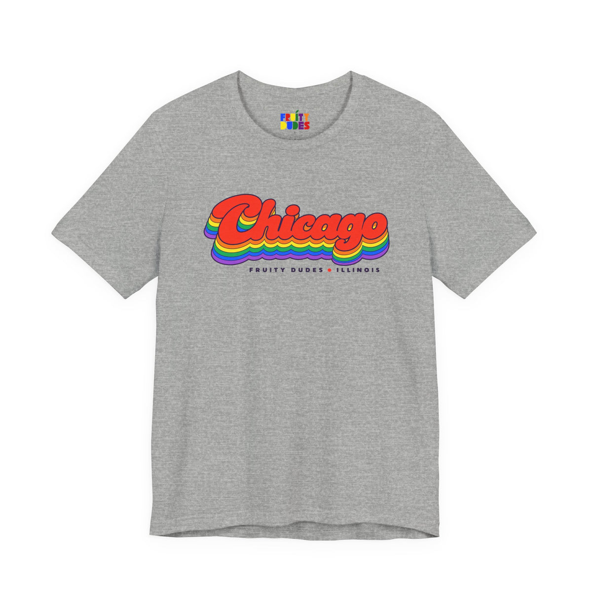 Chicago Gay Pride | Retro Rainbow Illinois T-shirt