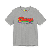 Chicago Gay Pride | Retro Rainbow Illinois T-shirt