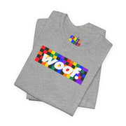 Woof. | Rainbow Check Pride T-shirt