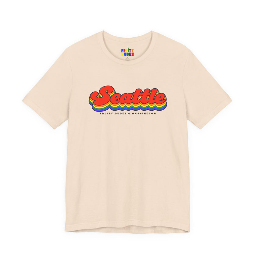 Seattle Gay Pride | Retro Rainbow Washington T-shirt