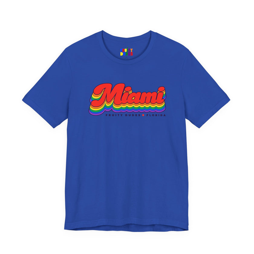 Miami Gay Pride | Retro Rainbow Florida T-shirt
