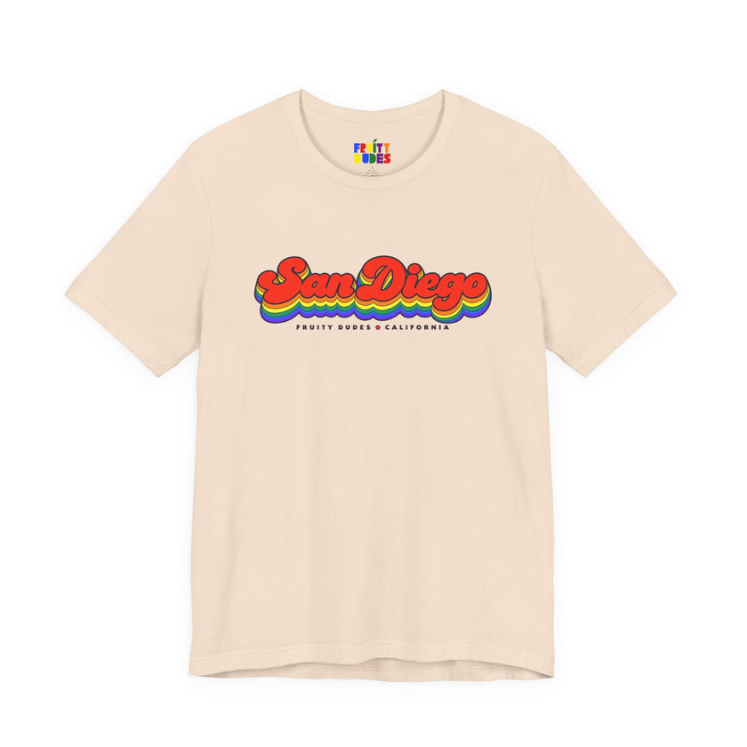 San Diego Gay Pride | Retro Rainbow California T-shirt
