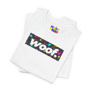 Woof. | Neon Splatter Pride T-shirt