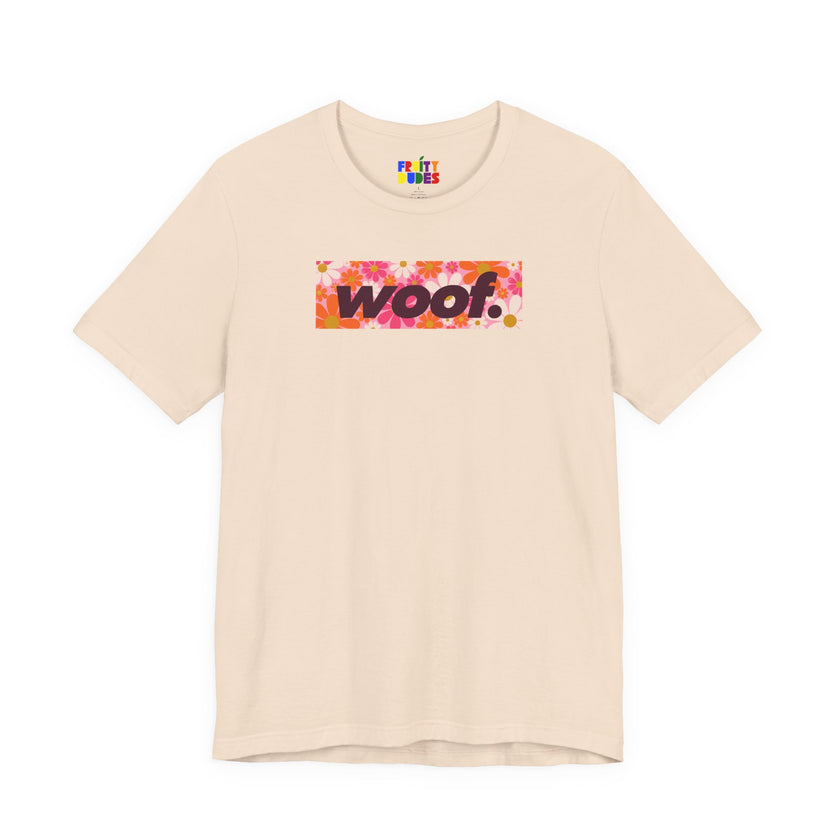 Woof. | Retro Daisies Pride T-shirt