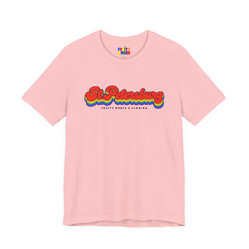 St Petersburg Gay Pride | Retro Rainbow Florida T-shirt