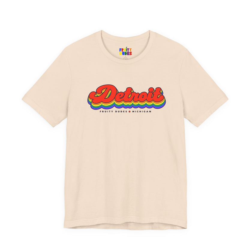 Detroit Gay Pride | Retro Rainbow Michigan T-shirt