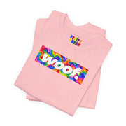 Woof. | Psychedelic Rainbow Swirl Pride T-shirt