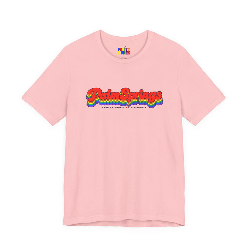 Palm Springs Gay Pride | Retro Rainbow California T-shirt