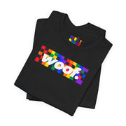 Woof. | Rainbow Check Pride T-shirt