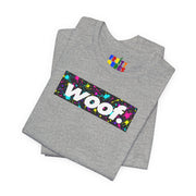 Woof. | Neon Splatter Pride T-shirt