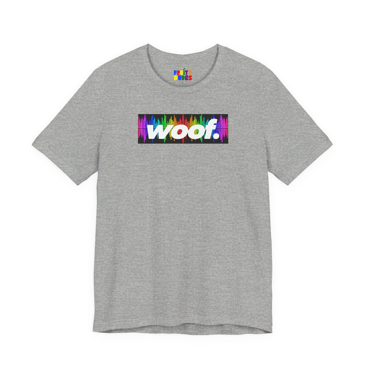 Woof. | Rainbow Frequency Pride T-shirt