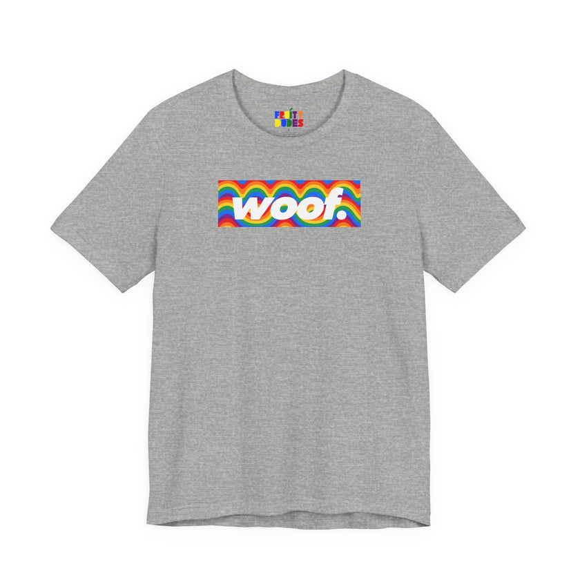 Woof. | Rainbow Waves Pride T-shirt