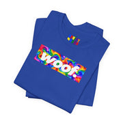 Woof. | Psychedelic Rainbow Swirl Pride T-shirt