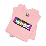 Woof. | Rainbow Frequency Pride T-shirt