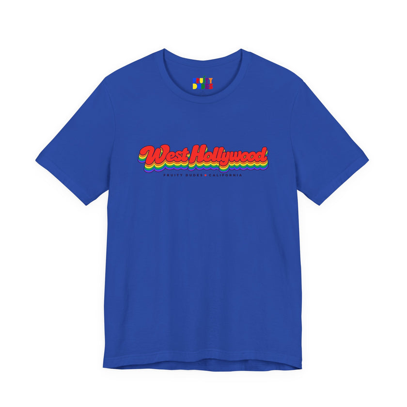 West Hollywood Gay Pride | Retro Rainbow California T-shirt