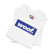 Woof. | Electric Zebra Pride T-shirt